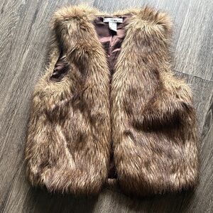 Faux Fur Vest in Brown